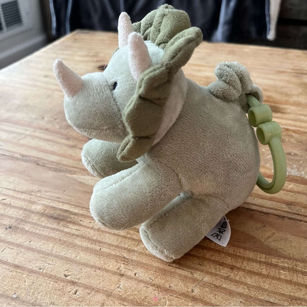 Jellycat Green Triceratops Dinosaur Vibrating Stroller Buggy Clip On Toy Plush